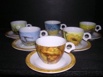 Cup and saucer Dova Van Gogh coffee 140 mm. 6pcs