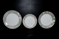 Plate set 18 piece green marble