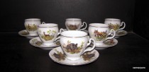 Cup with saucer 0.15 L. Bernadotte Hunting 6 pieces.