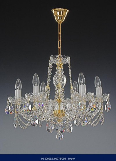 Six arm crystal chandelier 02001/00078/006 59*49