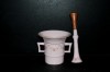 Mortar and pestle, pink porcelain, 0.22 l., 158