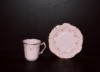 Cup with saucer Amis 158, pink porcelain.