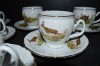 Cup and saucer Bernadotte 6pcs, hunting porcelain, 0.24l. 160 mm.