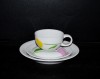 Cup with saucer + plate of dessert Tereza flowers