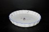 Baking dish 26 x 4 cm, porcelain goose decor.