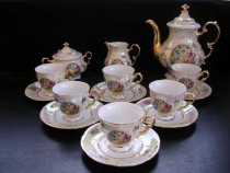 Coffee set Sonata 676 15 pcs, porcelain three graces