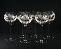 GLASS NĚMECKO CRYSTAL DEERS 11201/00001/530J 6pcs.