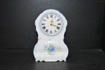 Clock fireplace Bernadotte, porcelain forget-me-nots