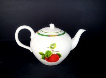 Tea watering can 095l., Fruit porcelain, ivory color