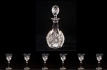 Cut crystal set on wine Laura 26008 7 pcs.