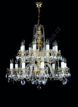Crystal Chandelier 2-storey 8 +8 arm 25L123CL16 68x60cm plated chain