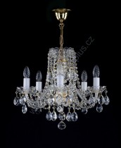 5-arm Chandelier 13L126CL5 47x41cm plated chain