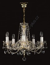 Chandelier Crystal 5 arms 14L082CL5 51x45cm plated chain