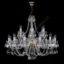 Chandelier Exclusive 2-storey 18-spoke 16L134CE18 82x70cm plated chain