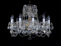 Swarovski crystal chandelier 10 arms 4L143SW10 66x48cm plated chain