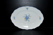 Oval bowl 32cm, forget-me-not porcelain