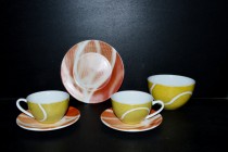 6 piece porcelain tennis