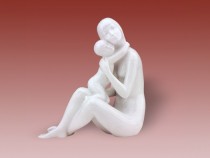Porcelain figure Motherhood, white