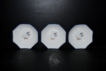 Octagon porcelain bowl, set of 3, Goose porcelain.