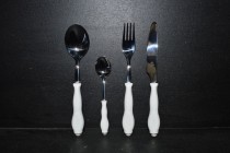 Cutlery Bernadotte, decoration gold line 24 pcs. Porcelain cutlery.