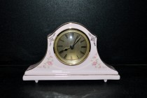 Pink fireplace clock, decor 158, 19cm