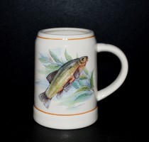 Fishing tankard for beer, carp decor, 0.5l.