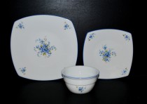 Set of plates 18 pieces, forget-me-not porcelain