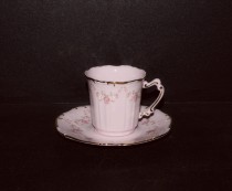 Cup with saucer Amis 158, pink porcelain.