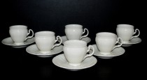 Cup and saucer Bernadotte coffee, color ivory / Bern Ivory 6ks