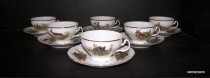 Bernadotte Cup and Saucer Tea 0.2 l hunter 6 pieces.