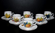 Cup and saucer Bernadotte fruit 6pcs, 0.15l.