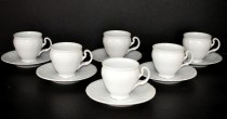 Cup and saucer coffee Bernadotte white 6pcs 0.15 liters.