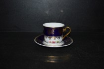 Cup with saucer Mary Anne cobalt / flower 0,15l.