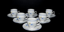 Cup with saucer mocha Bernadotte forget-me-not 6 pcs