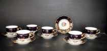 Cup and saucer Ophelia tea cobalt, Three Graces 6pcs