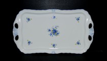 Rectangular tray, blue flower porcelain 45 x 25 cm