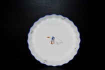 Baking dish 26 x 4 cm, porcelain goose decor.