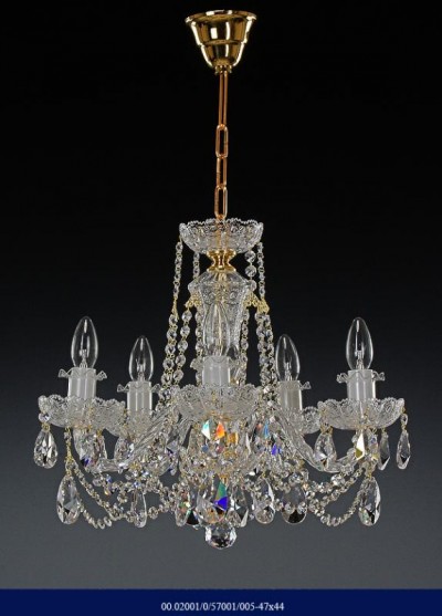 Cut crystal chandelier Five arm  02001/57001/005 47*44