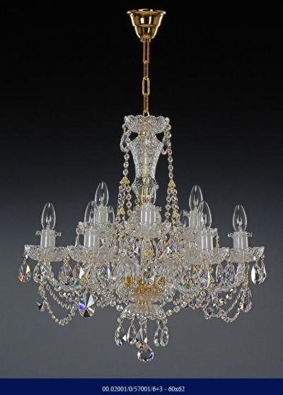 Cut Crystal Chandelier 6 +3 arm 02001/57001/6+3 60*62