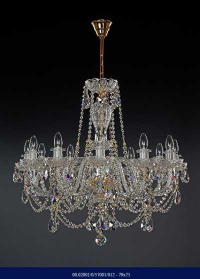 Cut crystal chandelier, 12-spoke 79 x 75  02001/57001/012-79*75