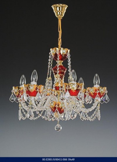 6 arm chandelier Enamel 02001/00411/006 59 * 49