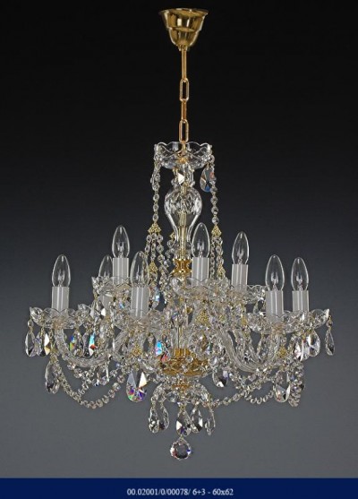 Crystal Chandelier 6 +3 arm 02001/00078/6+3 60*62