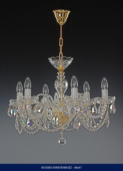 Six arm crystal chandelier 02001/00078/006 KT