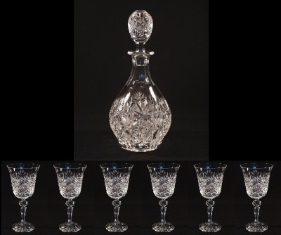 Cut crystal wine set 42055/02116/41448/095/220 7-segment.