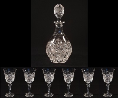 Cut crystal wine set 42055/02116/41448/095/220 7-segment.