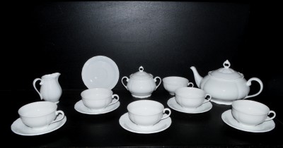 Tea set Verona white 15th piece.