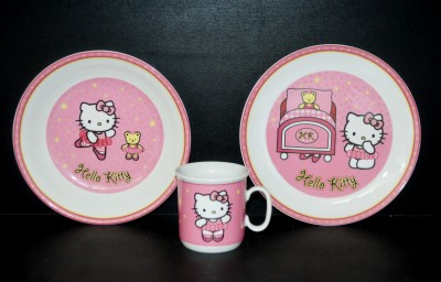 Baby kit Catrin decor "Hello Kitty" pink 3 pieces.