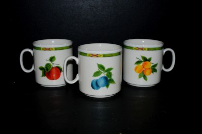 Lucas fruit porcelain mug, ivory 3 pcs., 0.27 l.