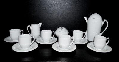 Coffee set white Scarabeus 9 pieces