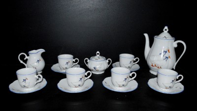 Coffee set, geese porcelain.